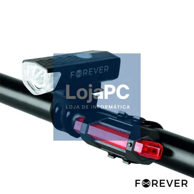 Conjunto Luz LED Dianteira/Traseira P/ Bicicleta FOREVER