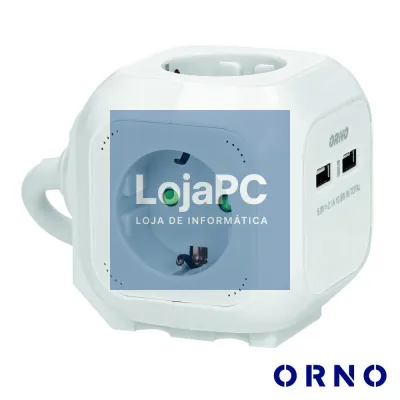 Extensão Elétrica 4x Schuko 2x USB-A 1.4m ORNO