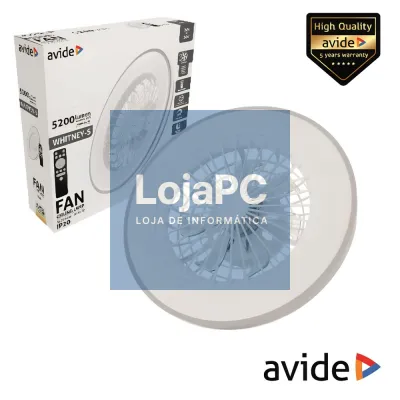 Ventoinha de Teto c/ Luz LED 2x24W 5200lm C/ Comando AVIDE