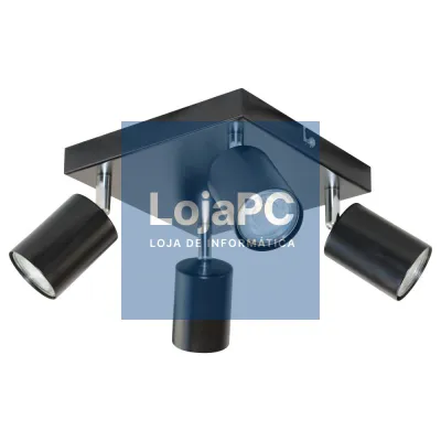 Candeeiro LED Teto/Parede 4x50W 140mm Preto ADVITI