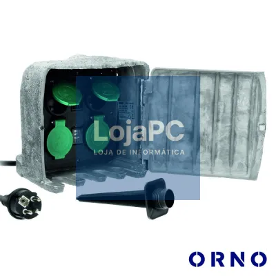 Extensão Elétrica 4x Schuko IP44 Exterior 3m Estilo Pedra