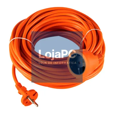 Cabo Extensão Tomada Elétrica 1x Schuko 50m Laranja