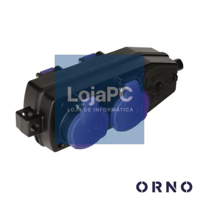 Ficha Elétrica Adaptadora 3x Schuko IP44 ORNO