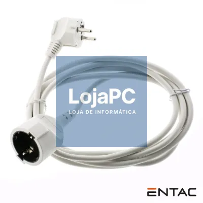 Cabo Extensão Tomada Elétrica C/ 1 Saída 10m Branco ENTAC