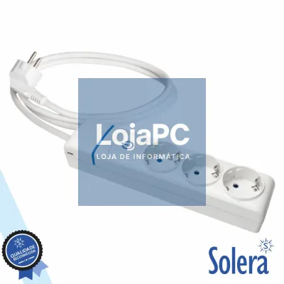 Tomada Elétrica C/ 3 Saídas Interruptor 1.5M Branco SOLERA