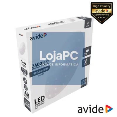Aplique LED Redondo Teto 16W 330mm CCT 2400lm IP44 AVIDE