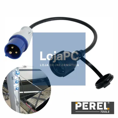 CABO ADAPTADOR C/ TOMADA SCHUKO E FICHA CEE 40CM PEREL