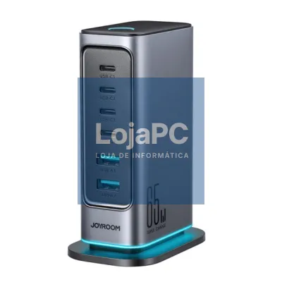 Estação de Carregamento GaN 4x USB-C 2x USB-A 65W