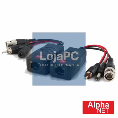 CONVERSOR PASSIVO HD 2X BALUN VÍDEO ÁUDIO C/ DC RJ45