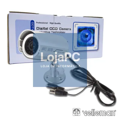 CÂMARA PRETO/BRANCO CILÍNDRICA C/ 12 LEDS E IR VELLEMAN