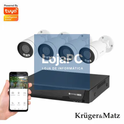 PACK VIGILÂNCIA 4 CÂMARAS IP67 WIFI TUYA KRUGER MATZ