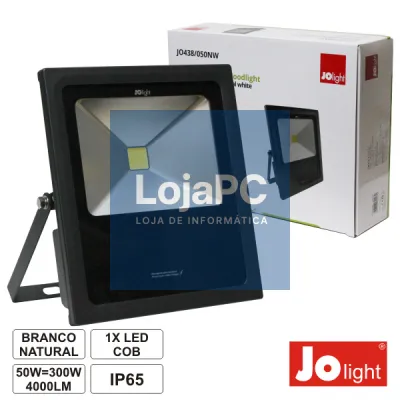 FOCO LED 50W 100-240V BRANCO NATURAL 4000LM IP65 SLIM JOLIGH