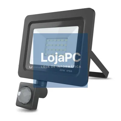 Foco LED 20W C/ Sensor 230V 4500K 1600LM Preto