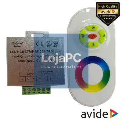Controlador P/ Fita LEDS RGB 12V C/ Comando Touch AVIDE