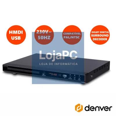 Leitor Dvd C/ HDMI Cabo USB Comando DENVER
