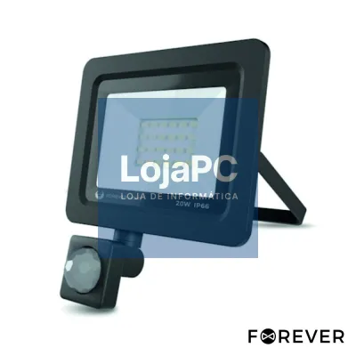 Foco LED 20W C/ Sensor 230V 6000K 1600LM Preto