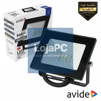 Foco LED 10W 230V 6400K 800lm Preto Avide