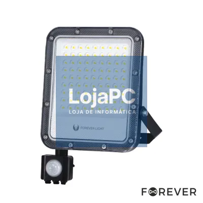 Foco LED 50W C/ Sensor 230V 4000K 7500lm IP65 Preto FOREVER