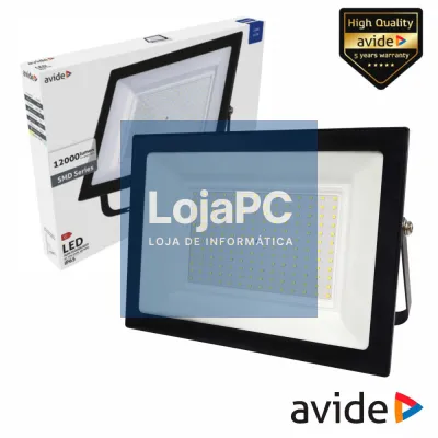 Foco LED 150W 230V 6400K 12000lm Preto IP65 AVIDE