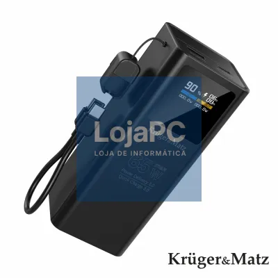 Powerbank 20000mAh 65W QC PD C/ Ficha USB-C/MICROUSB/USB-A