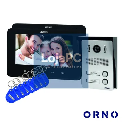 Vídeo Porteiro C/ Lcd 7" Cores LEDS Preto ORNO