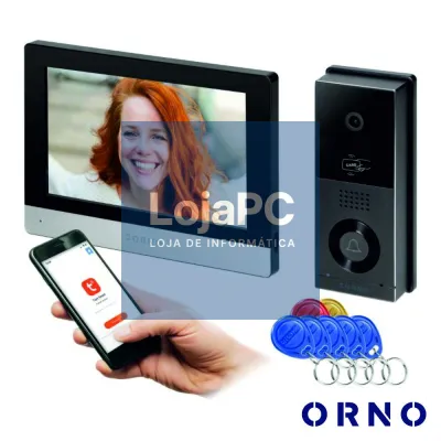 Vídeo Porteiro C/ LCD 8" HD RFID Preto WIFI ORNO