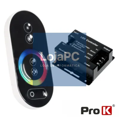 CONTROLADOR P/ FITA LEDS RGB 12V C/COMANDO TOUCH PROK