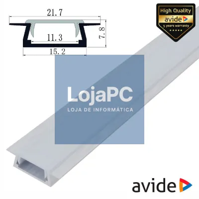 Perfil De Alumínio C/ Abas P/ Fita LED 1m AVIDE