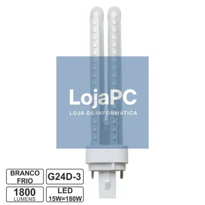 Lâmpada G24 15W=180W 230V LED 6400K 1800lm
