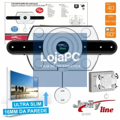 SUPORTE LCD/PLASMA 32"/60" ULTRA-SLIM 600X600 40KG JOLLY