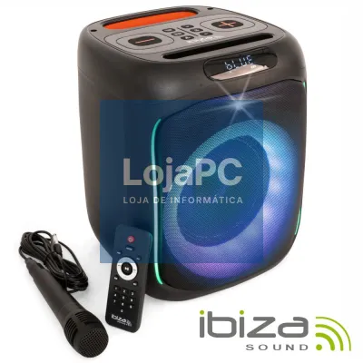 Coluna Amplificada 6.5" USB/SD/AUX/BT LED TWS IBIZA