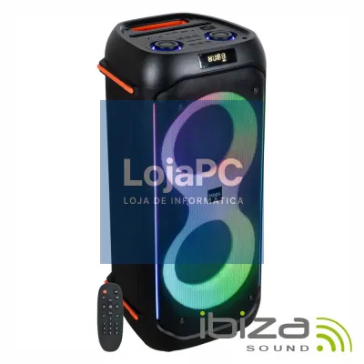 Coluna Amplificada 2x6.5" 600W USB/SD/AUX/BT LED TWS IBIZA
