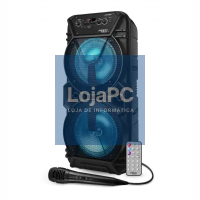 Coluna Amplificada 2x6.5" 300W C/ Comando USB/BT/TWS/SD Mic