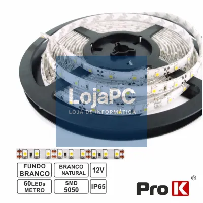 Fita 300 LEDS 5050 Impermeável 4000K 12V 5m PROK