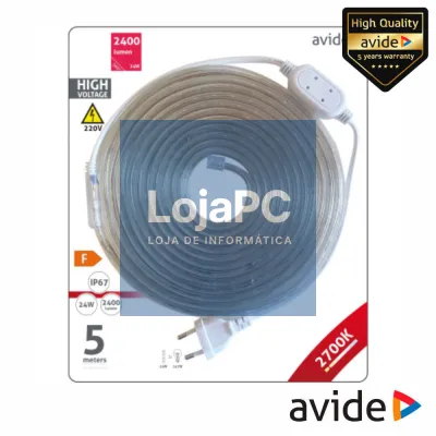 Fita 300 LEDS 3528 2700K 230V 4.8W/m 5m IP67 AVIDE