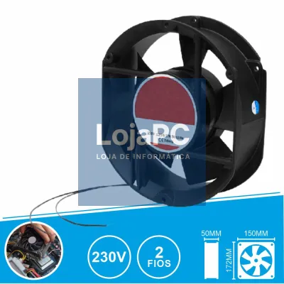 Ventoinha 230V 172x150x50mm 2 Fios