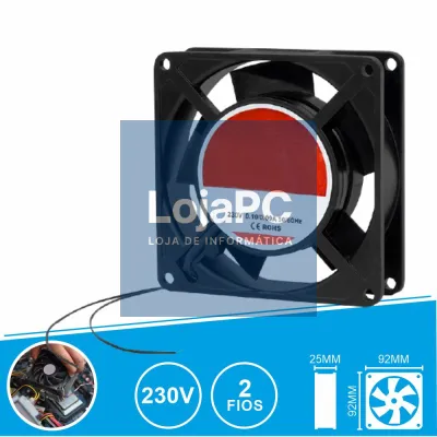 Ventoinha 230V 92x92x25mm 2 Fios