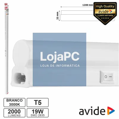 Armadura LED 19W 120cm IP20 3000K 2000lm AVIDE
