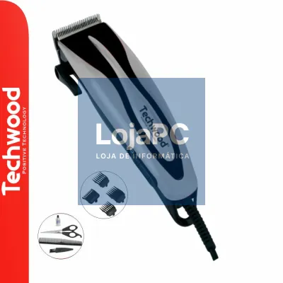 Máquina Cortar Cabelo Cinza C/ Acessórios TECHWOOD
