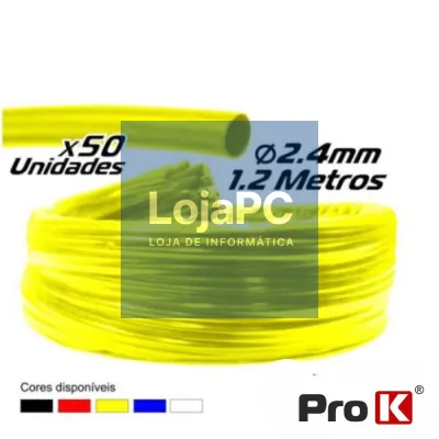 TUBO MANGA TERMORETRÁCTIL 2.4MM 1.2M 50X AMARELO PROK