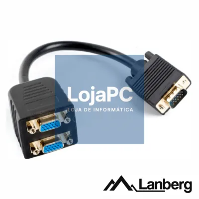 Adaptador Profissional VGA M/F/F Dourado LANBERG