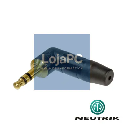 FICHA JACK MACHO 3.5MM ANGULAR PRETA NEUTRIK