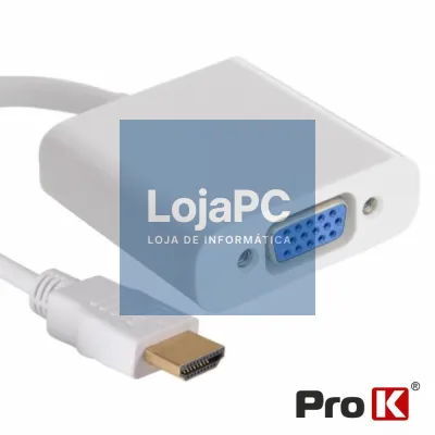 ADAPTADOR HDMI -> VGA BRANCO PROK