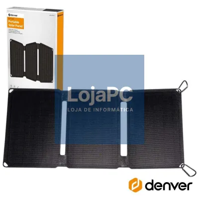 Painel Solar Portátil Dobrável 12V 20W USB-C QC3.0 DENVER
