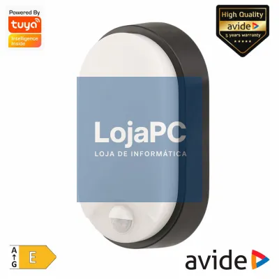 Aplique LED Oval CCT 14W 1700lm IP65 PIR AVIDE