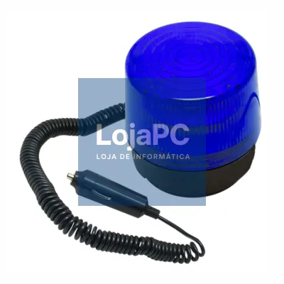 Sinalizador LED Intermitente Azul 12V Ficha Isqueiro