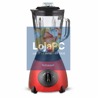 Liquidificador 500W 1.5L C/ Jarro de Vidro Vermelho TECHWOOD