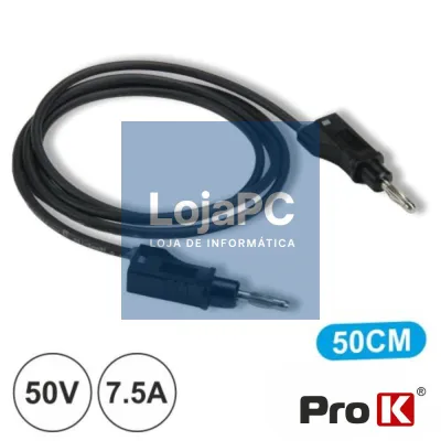PONTA DE PROVA C/ FICHA BANANA 50CM PRETA PROK