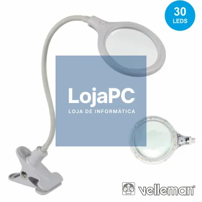 CANDEEIRO C/ LUPA BANCADA 5 DIOPTRIAS 30 LEDS 6W VELLEMAN