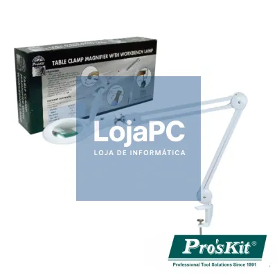 CANDEEIRO C/ LUPA BANCADA 5 DIOPTRIAS 90 LEDS 12W PROSKIT